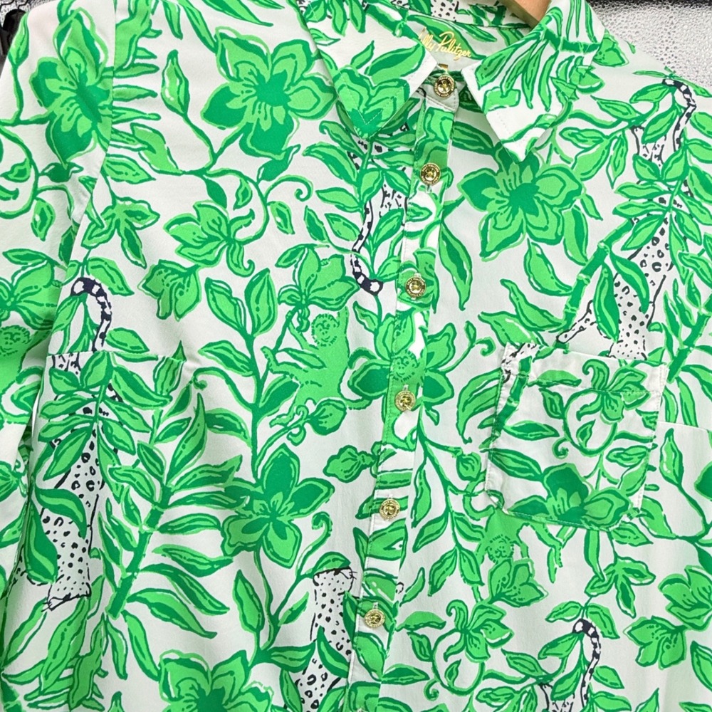 Lilly Pulitzer  Kindra Dress in Fiddle Leaf Green Lil Escape Plan Size Sam - Picture 3 of 11